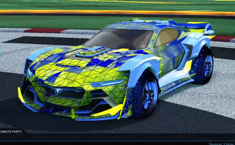 Rocket league Tyranno GXT Cobalt design with Traction: Hatch,Trigon