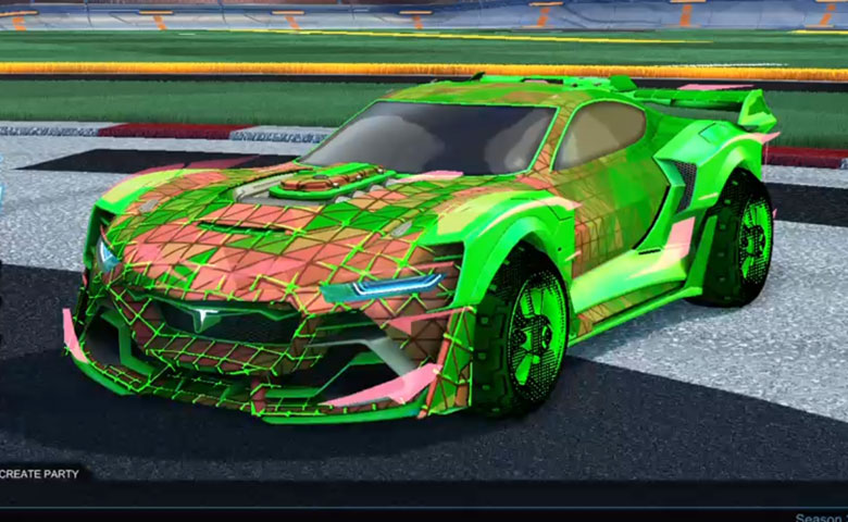 Rocket league Tyranno GXT Forest Green design with Traction: Hatch,Trigon
