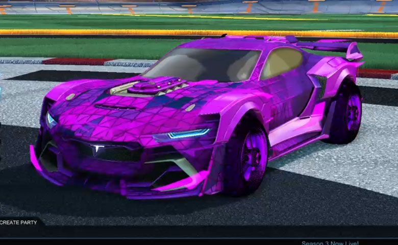 Rocket league Tyranno GXT Purple design with Traction: Hatch,Trigon