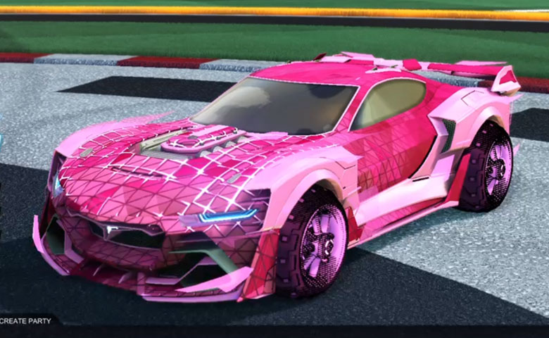 Rocket league Tyranno GXT Pink design with Traction: Hatch,Trigon