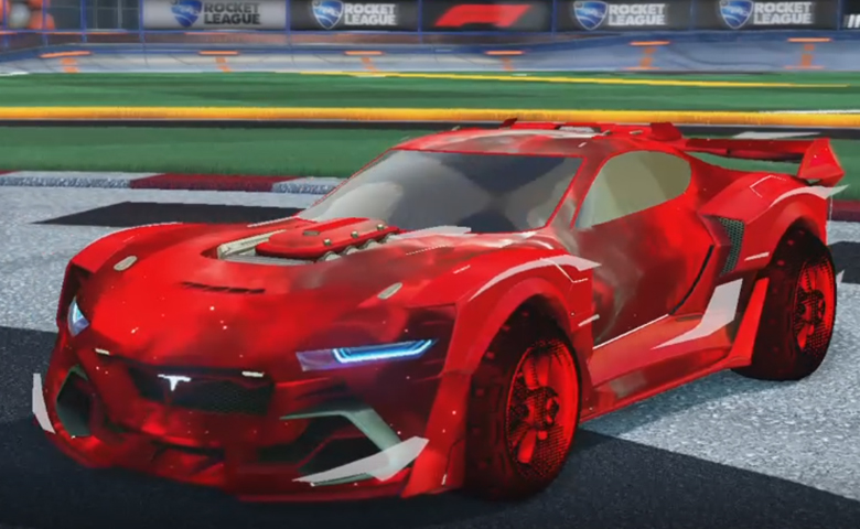 Rocket league Tyranno GXT Crimson design with Traction: Hatch,Interstellar