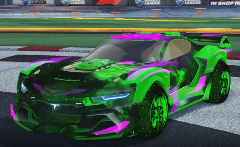 Rocket league Tyranno GXT Forest Green design with Traction: Hatch,Interstellar