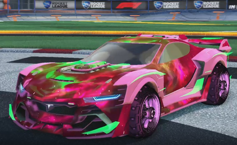 Rocket league Tyranno GXT Pink design with Traction: Hatch,Interstellar