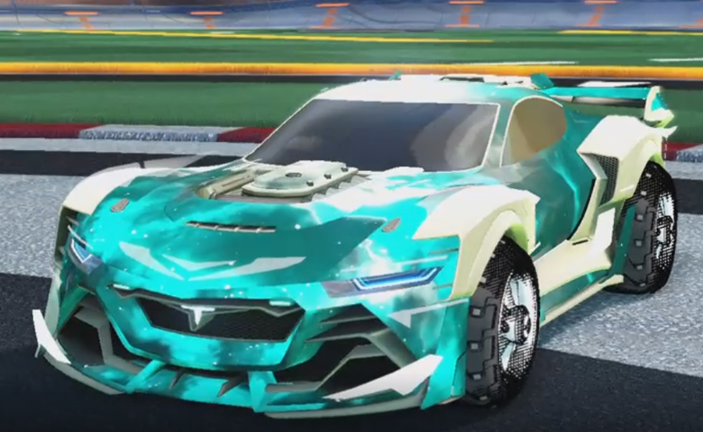 Rocket league Tyranno GXT Titanium White design with Traction: Hatch,Interstellar