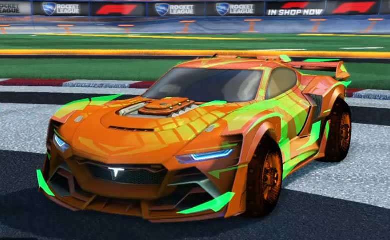 Rocket league Tyranno GXT Burnt Sienna design with Traction: Hatch,20XX