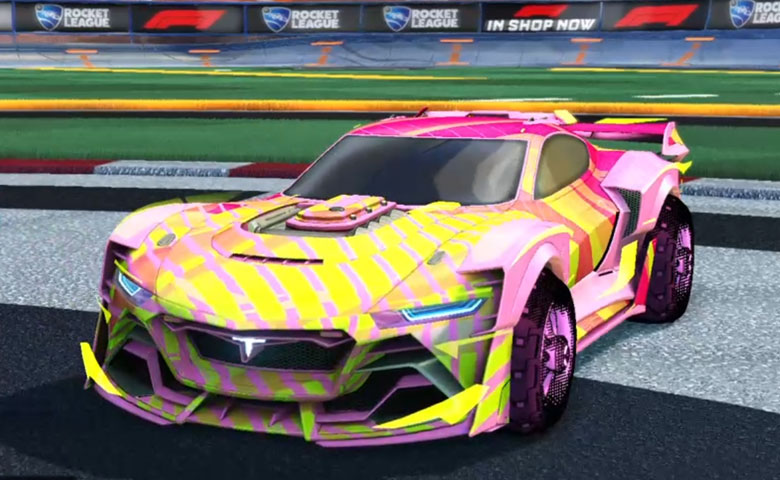Rocket league Tyranno GXT Pink design with Traction: Hatch,20XX