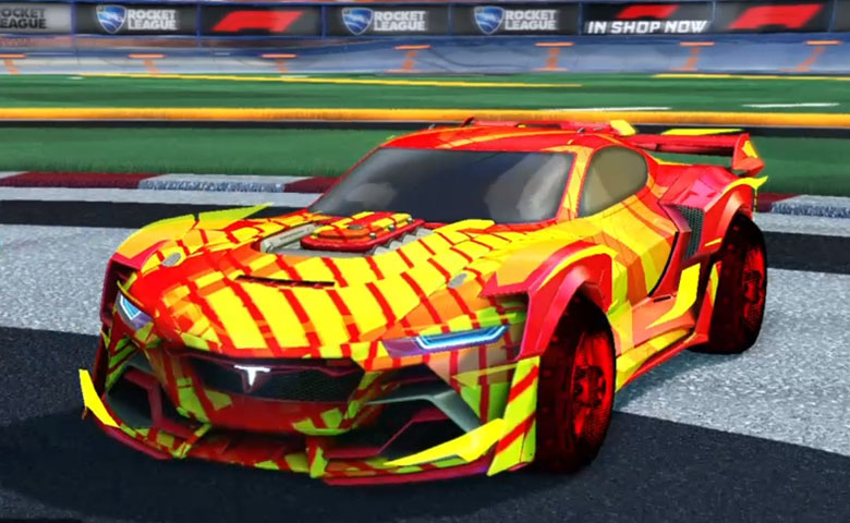 Rocket league Tyranno GXT Crimson design with Traction: Hatch,20XX