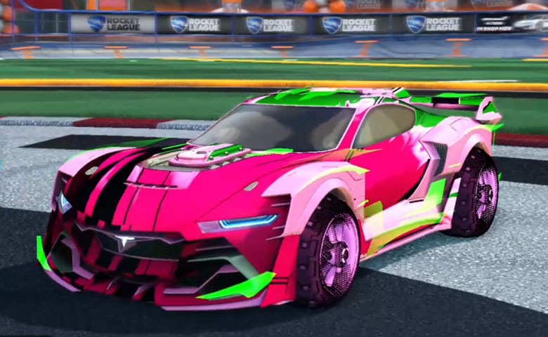Rocket league Tyranno GXT Pink design with Traction: Hatch,Exalter