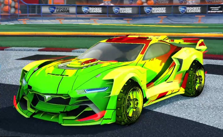 Rocket league Tyranno GXT Lime design with Traction: Hatch,Exalter