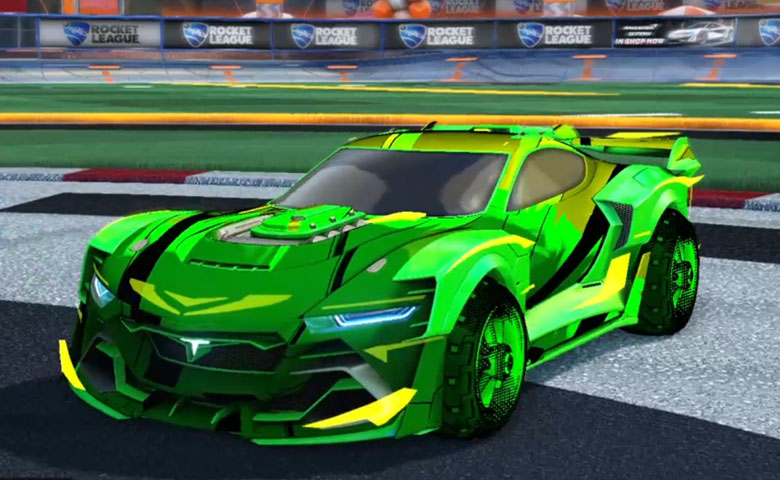Rocket league Tyranno GXT Forest Green design with Traction: Hatch,Exalter
