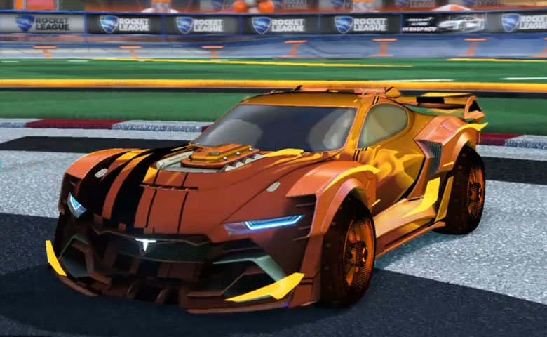 Rocket league Tyranno GXT Burnt Sienna design with Traction: Hatch,Exalter