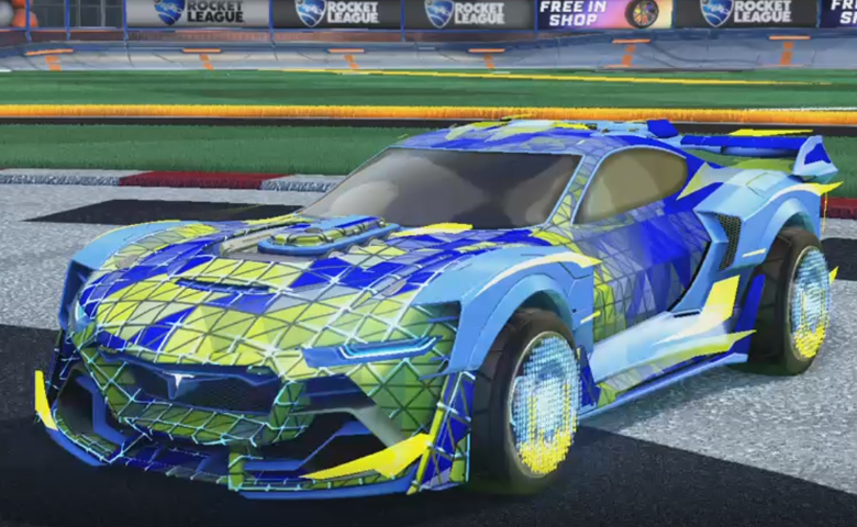 Rocket league Tyranno GXT Cobalt design with Equalizer,Trigon