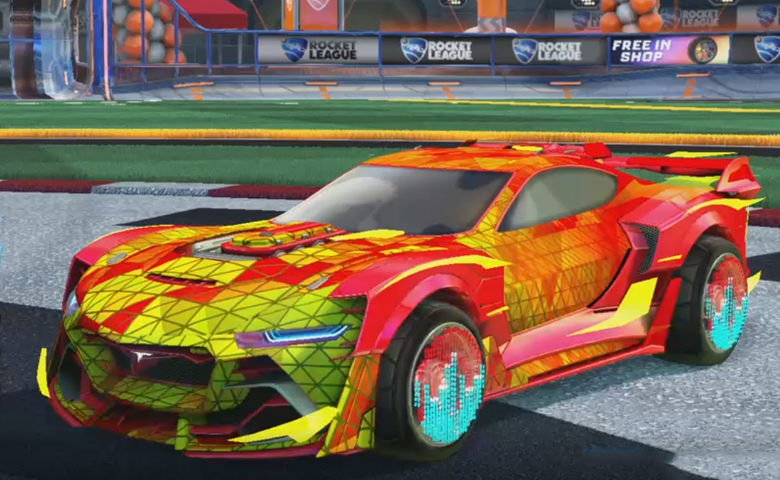 Rocket league Tyranno GXT Crimson design with Equalizer,Trigon