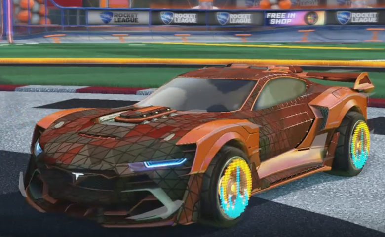 Rocket league Tyranno GXT Burnt Sienna design with Equalizer,Trigon