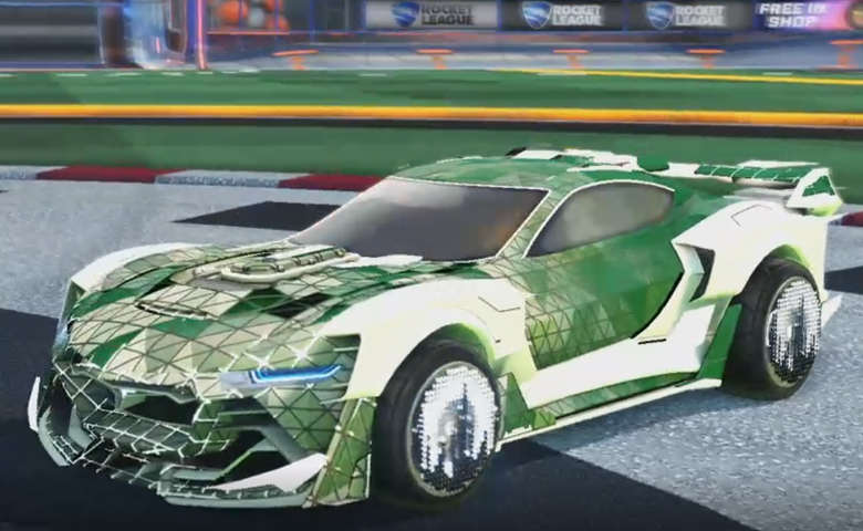 Rocket league Tyranno GXT Titanium White design with Equalizer,Trigon