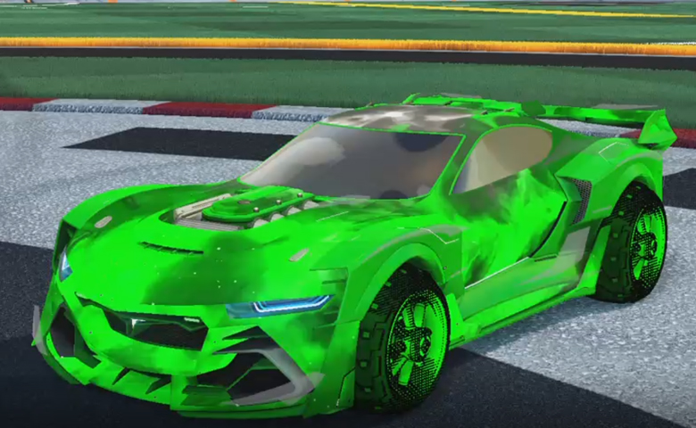 Rocket league Tyranno GXT Forest Green design with Traction:Hatch,Interstellar