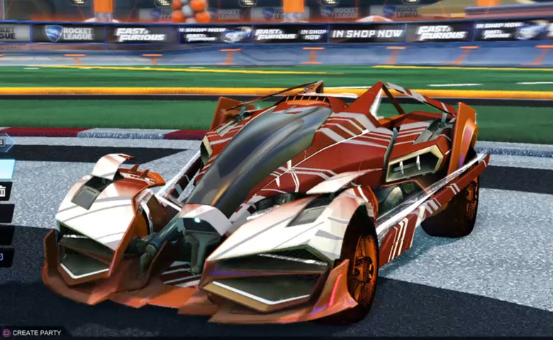 Rocket league Artemis GXT Burnt Sienna design with Traction: Hatch,Slipstream