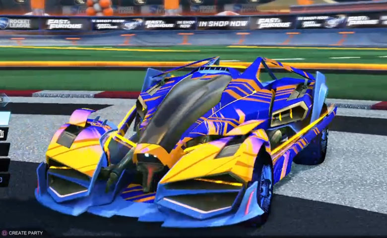 Rocket league Artemis GXT Cobalt design with Traction: Hatch,Slipstream