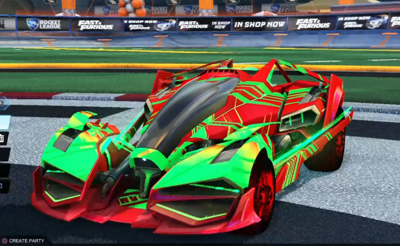 Rocket league Artemis GXT Crimson design with Traction: Hatch,Slipstream