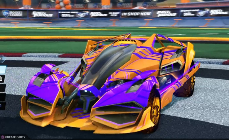 Rocket league Artemis GXT Orange design with Traction: Hatch,Slipstream