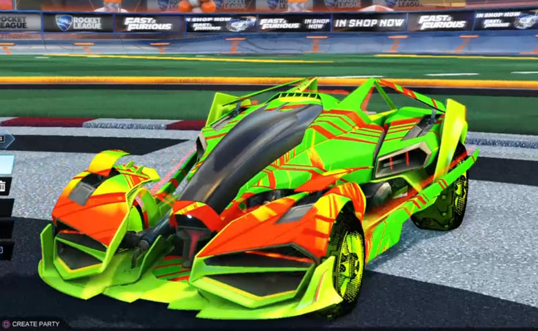 Rocket league Artemis GXT Lime design with Traction: Hatch,Slipstream