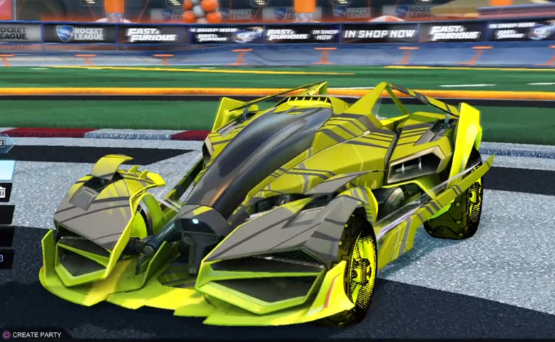 Rocket league Artemis GXT Saffron design with Traction: Hatch,Slipstream