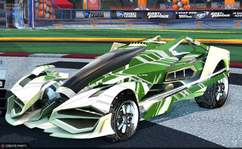 Rocket league Artemis GXT Titanium White design with Traction: Hatch,Slipstream