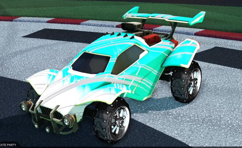 Rocket league Octane Titanium White design with Traction: Hatch,Slipstream