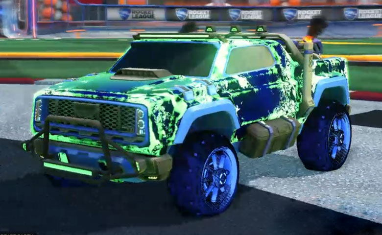 Rocket league Harbinger GXT Cobalt design with Traction: Hatch,Fire God