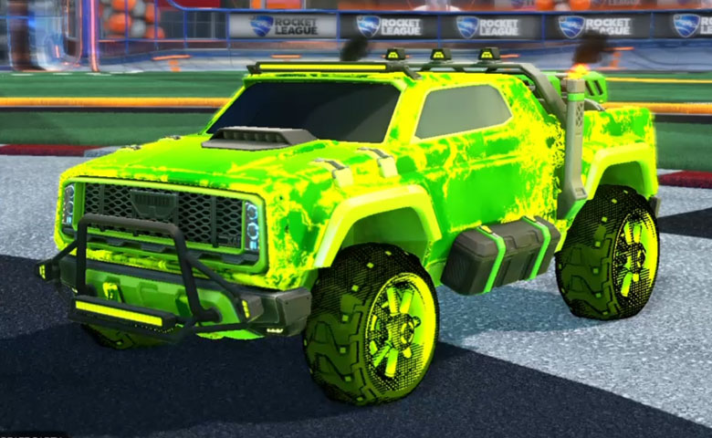 Rocket league Harbinger GXT Lime design with Traction: Hatch,Fire God