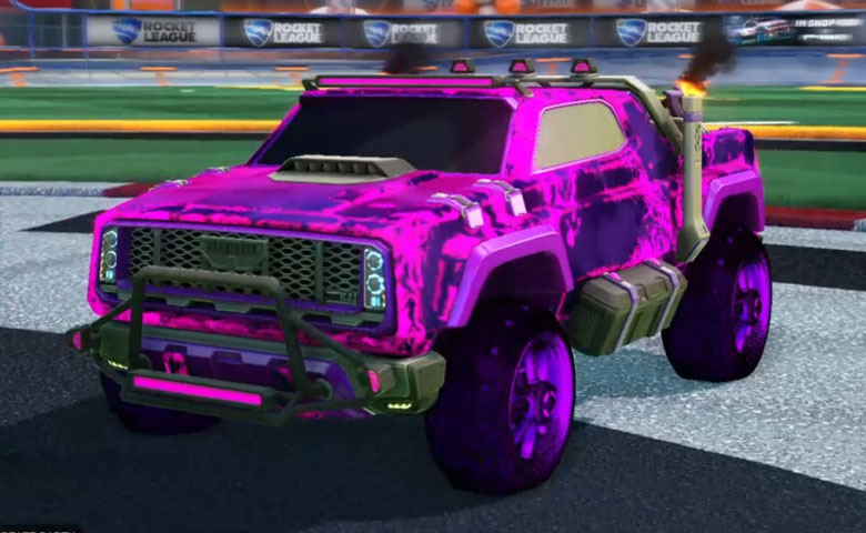 Rocket league Harbinger GXT Purple design with Traction: Hatch,Fire God