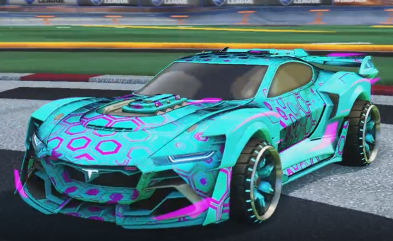 Rocket league Tyranno GXT Sky Blue design with Maxle-PA,Hexed