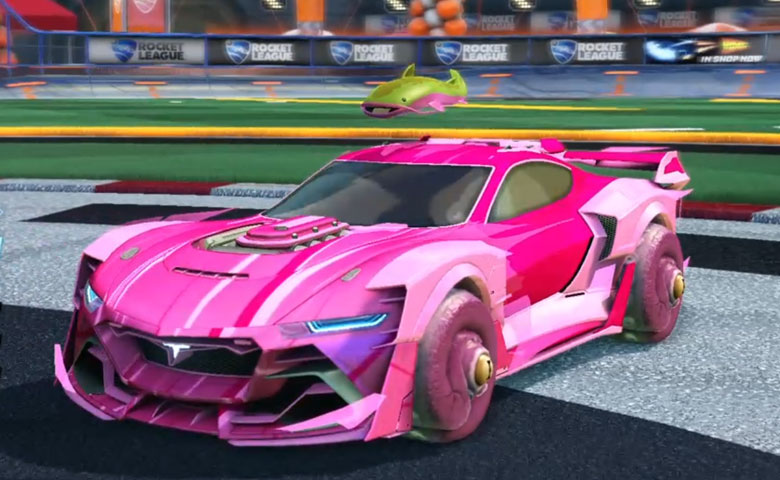 Rocket league Tyranno GXT Pink design with Cephalo,Wet Paint,Catfish