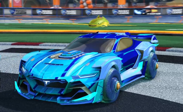 Rocket league Tyranno GXT Cobalt design with Cephalo,Wet Paint,Catfish