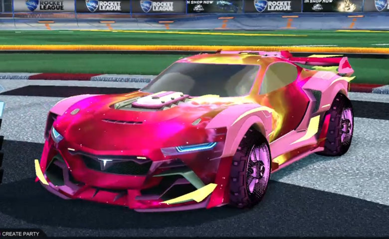 Rocket league Tyranno GXT Pink design with Traction: Hatch,Interstellar