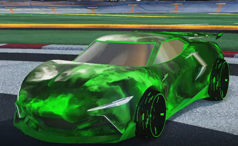 Rocket league Peregrine TT Forest Green design with Blade Wave,Interstellar