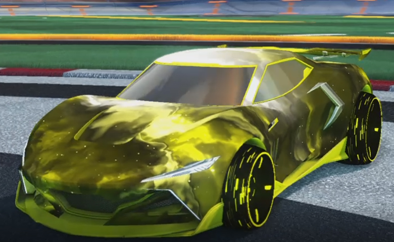 Rocket league Peregrine TT Saffron design with Blade Wave,Interstellar