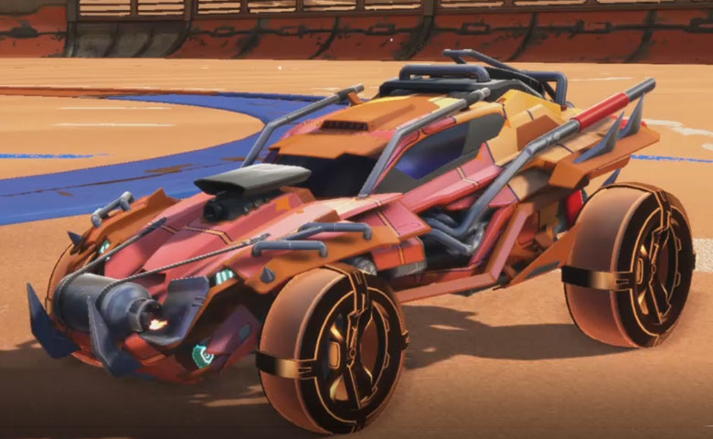 Rocket league Outlaw GXT Burnt Sienna design with Gadabout: Inverted,Vaticinator