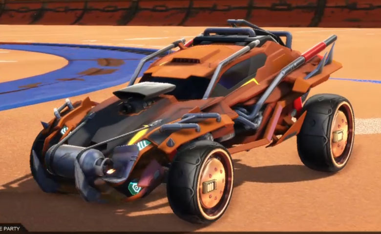 Rocket league Outlaw GXT Burnt Sienna design with Tanker,Mainframe