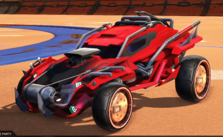 Rocket league Outlaw GXT Crimson design with Tanker,Mainframe