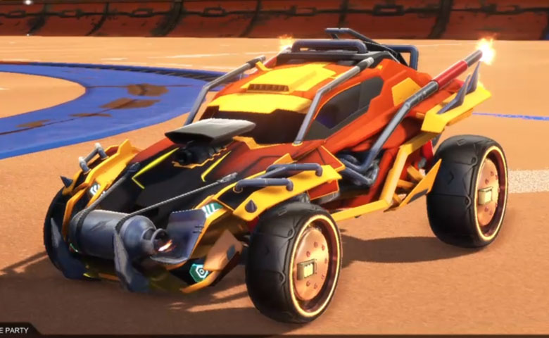 Rocket league Outlaw GXT Orange design with Tanker,Mainframe