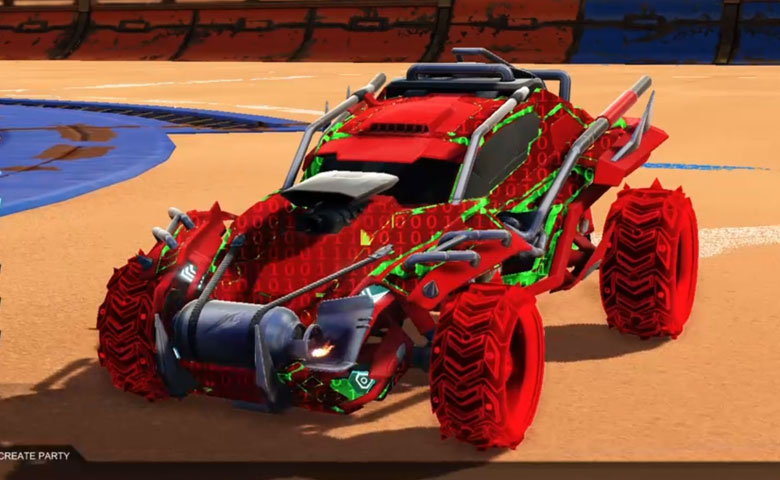 Rocket league Outlaw GXT Crimson design with Ruinator: Inverted,Encryption