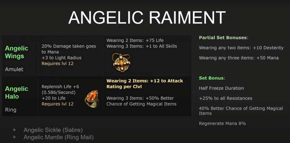 D2R Best Set Items To Keep - Angelic Raiment