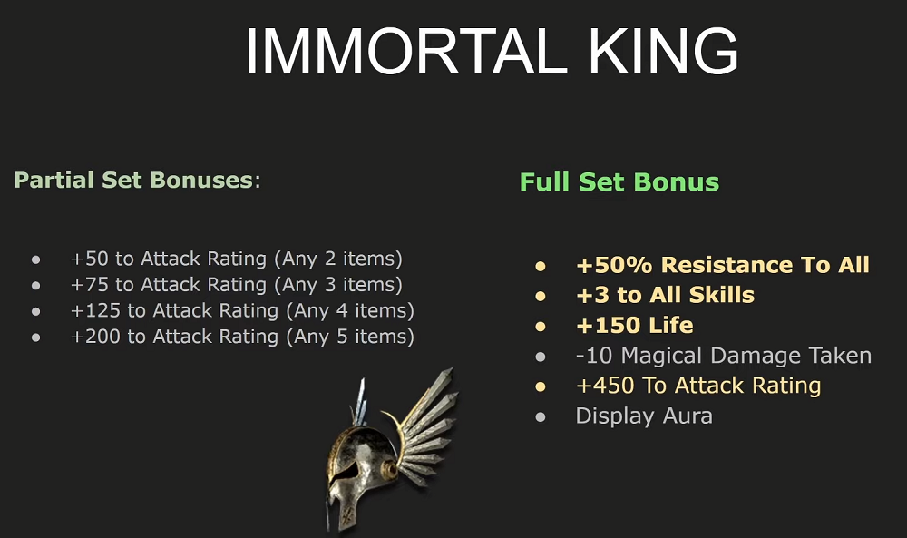 D2R Best Set Items To Keep - Immortal King
