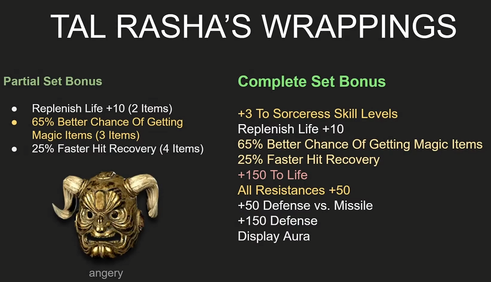 D2R Best Set Items To Keep - Tal Rasha's Wrappings