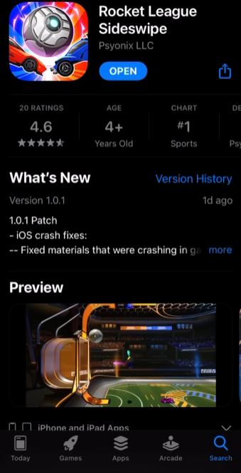 best way to get Rocket League Sideswipe iOS download