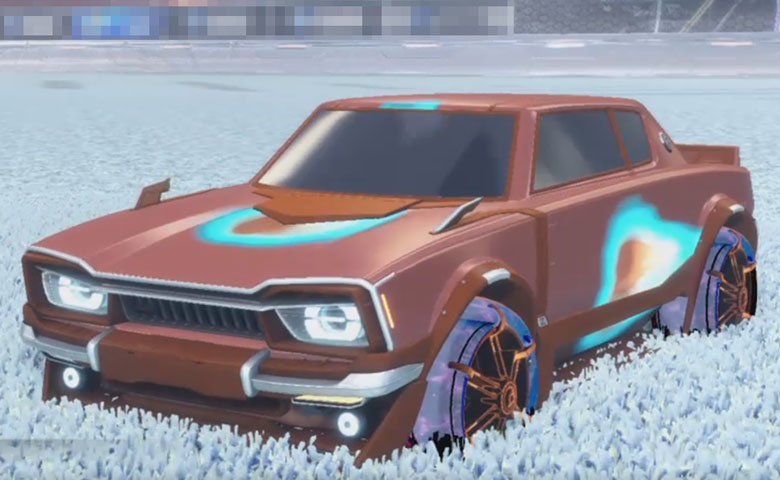 Rocket league Dingo Burnt Sienna design with Jak'd: Obverse,Meteoroid