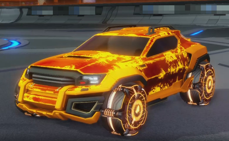 Rocket league Jackal Orange design with Raijin,Fire God