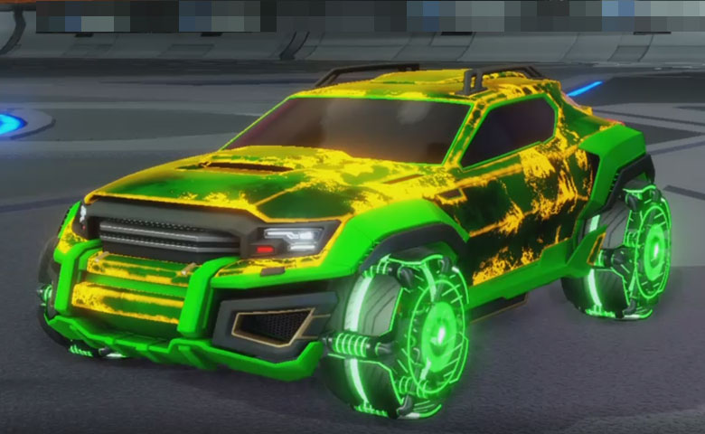 Rocket league Jackal Forest Green design with Raijin,Fire God