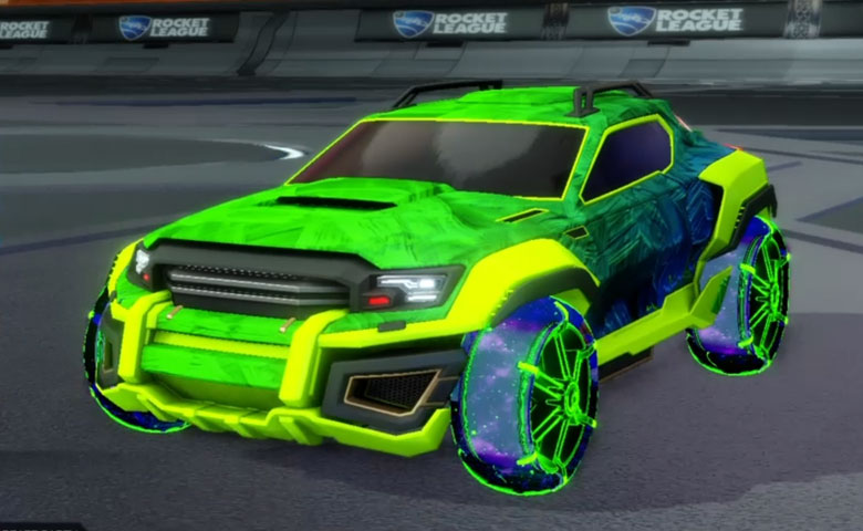 Rocket league Jackal Lime design with Jak'd: Obverse,Stride Tide